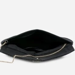 Sac Pochette TEXTO Noire Textile Brodé -Caprices Chaussures Boutique WWWERM 10693800066 4