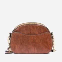 Sac Bandoulière Marron Effet Python