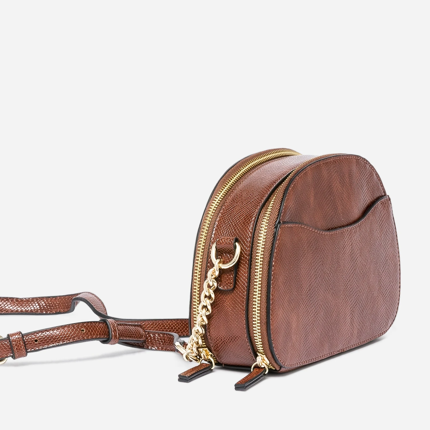 Sac Bandoulière Marron Effet Python 5 Sac Bandoulière Marron Effet Python – Image 3