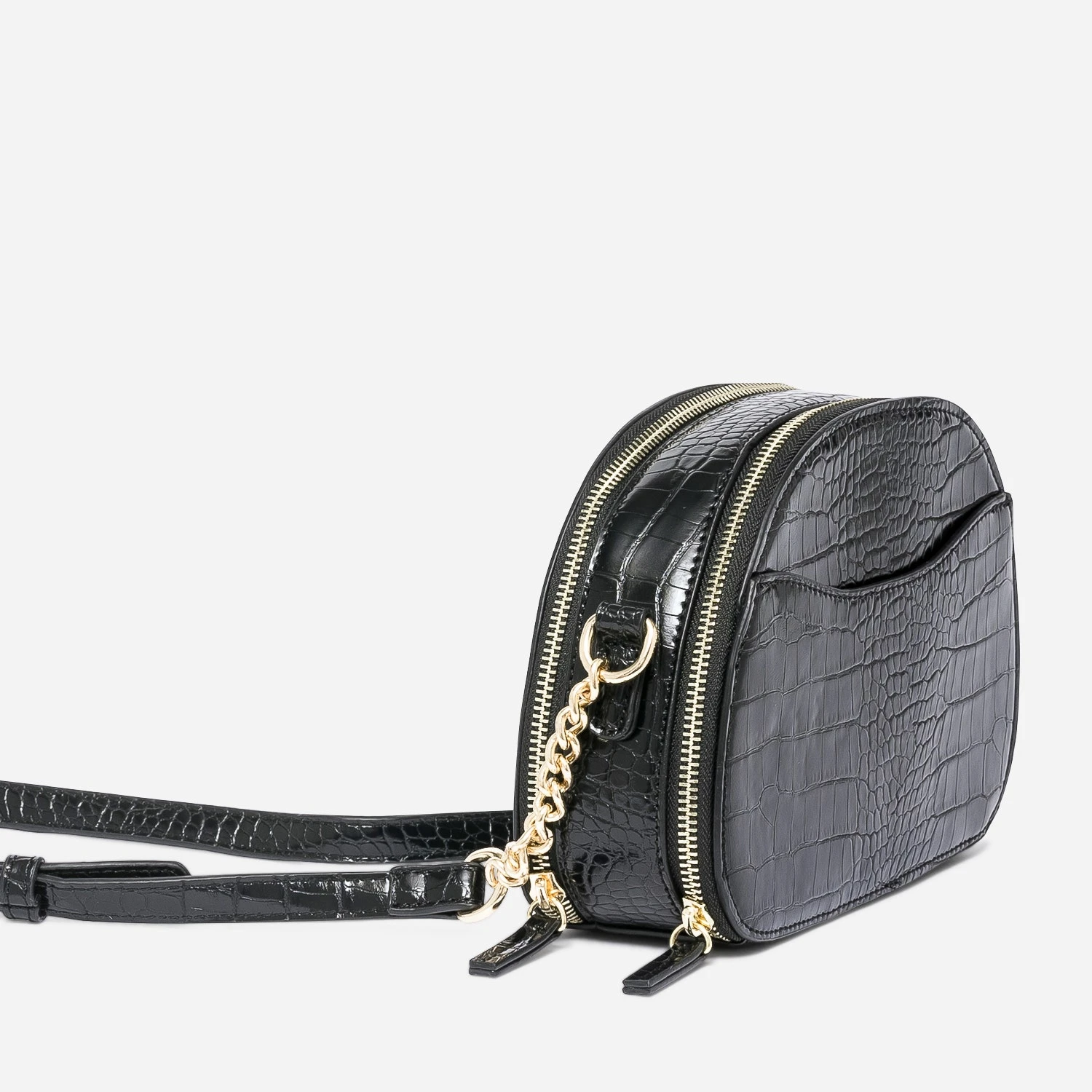 Sac Bandoulière Noir Effet Croco 5 Sac Bandoulière Noir Effet Croco – Image 3