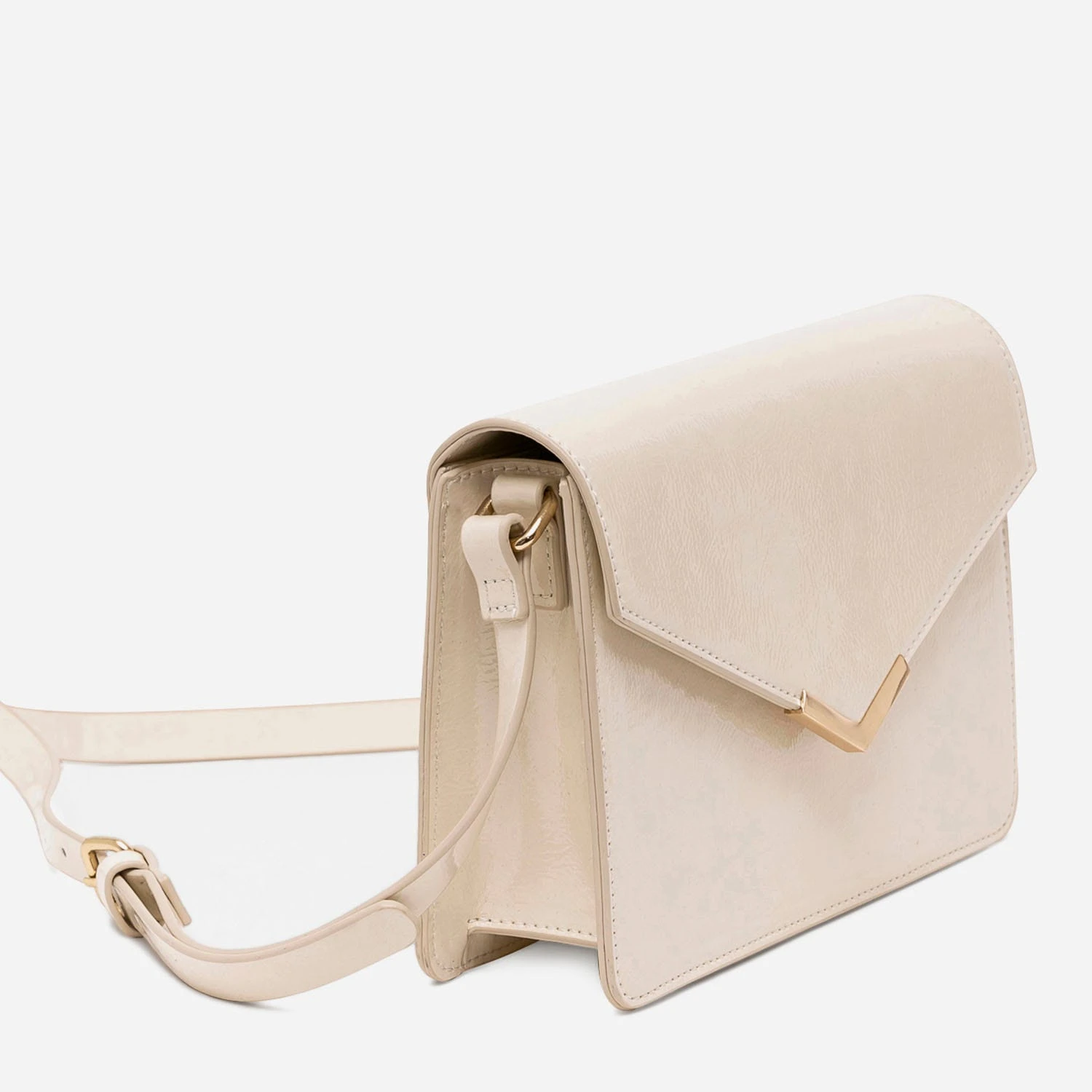 Sac Bandoulière écru Verni Format Enveloppe 5 Sac Bandoulière écru Verni Format Enveloppe – Image 3