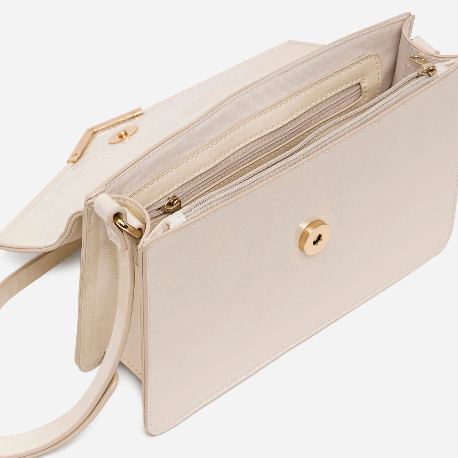 Sac Bandoulière écru Verni Format Enveloppe 6 Sac Bandoulière écru Verni Format Enveloppe – Image 4