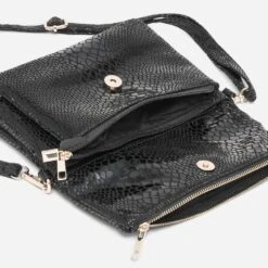 Sac Bandoulière TEXTO Noir Effet Python Verni -Caprices Chaussures Boutique WWWERM 10693800086 3