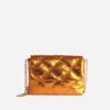 Pochette TEXTO Orange Métallisé Matelassée -Caprices Chaussures Boutique WWWERM 10693800103 0
