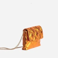 Pochette TEXTO Orange Métallisé Matelassée -Caprices Chaussures Boutique WWWERM 10693800103 2