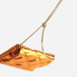 Pochette TEXTO Orange Métallisé Matelassée -Caprices Chaussures Boutique WWWERM 10693800103 3