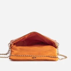 Pochette TEXTO Orange Métallisé Matelassée -Caprices Chaussures Boutique WWWERM 10693800103 4