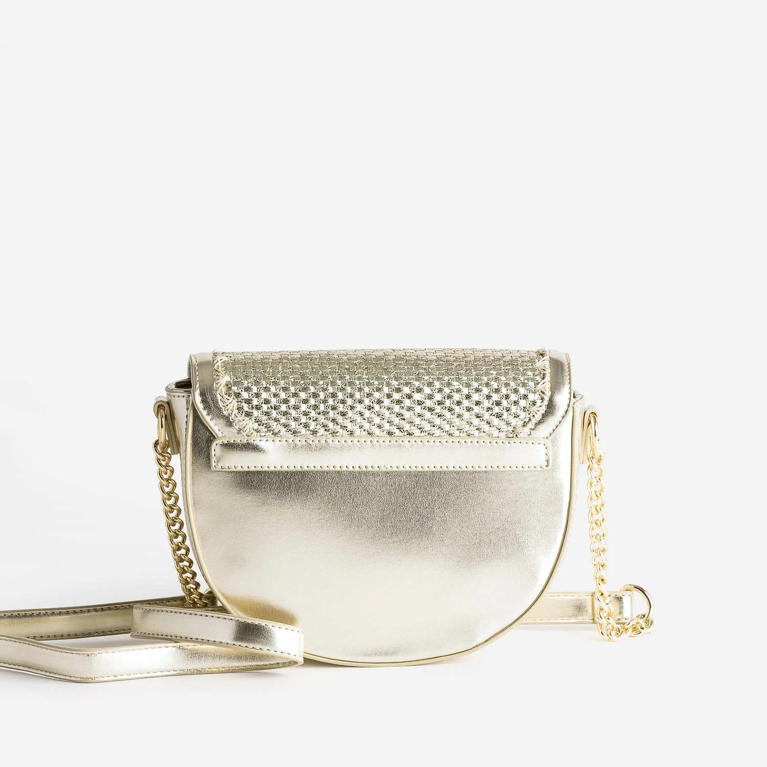 Sac Bandoulière Doré Avec Tressage 4 Sac Bandoulière Doré Avec Tressage – Image 2