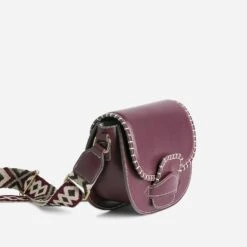 Sac Bandoulière TEXTO Prune à Large Bandoulière Tressée -Caprices Chaussures Boutique WWWERM 10693800110 2