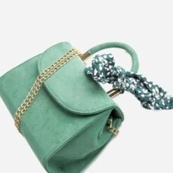 Sac à Main Vert Sauge Avec Foulard Imprimé -Caprices Chaussures Boutique WWWERM 10693800111 3