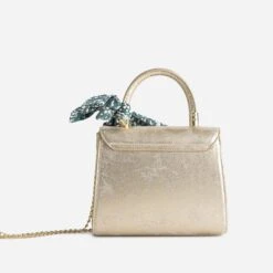 Sac à Main Doré Avec Foulard Imprimé -Caprices Chaussures Boutique WWWERM 10693800112 1