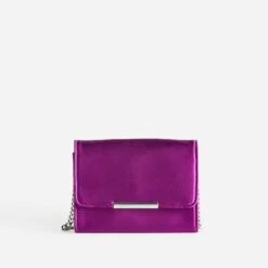 Sac Pochette TEXTO Violet Satiné