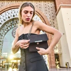 Sac Pochette TEXTO Noir Satiné -Caprices Chaussures Boutique WWWERM 10693800116 8