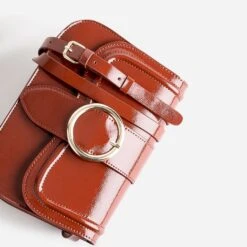 Sac à Main Cognac Verni Maxi Boucle Ronde -Caprices Chaussures Boutique WWWERM 10693800120 3