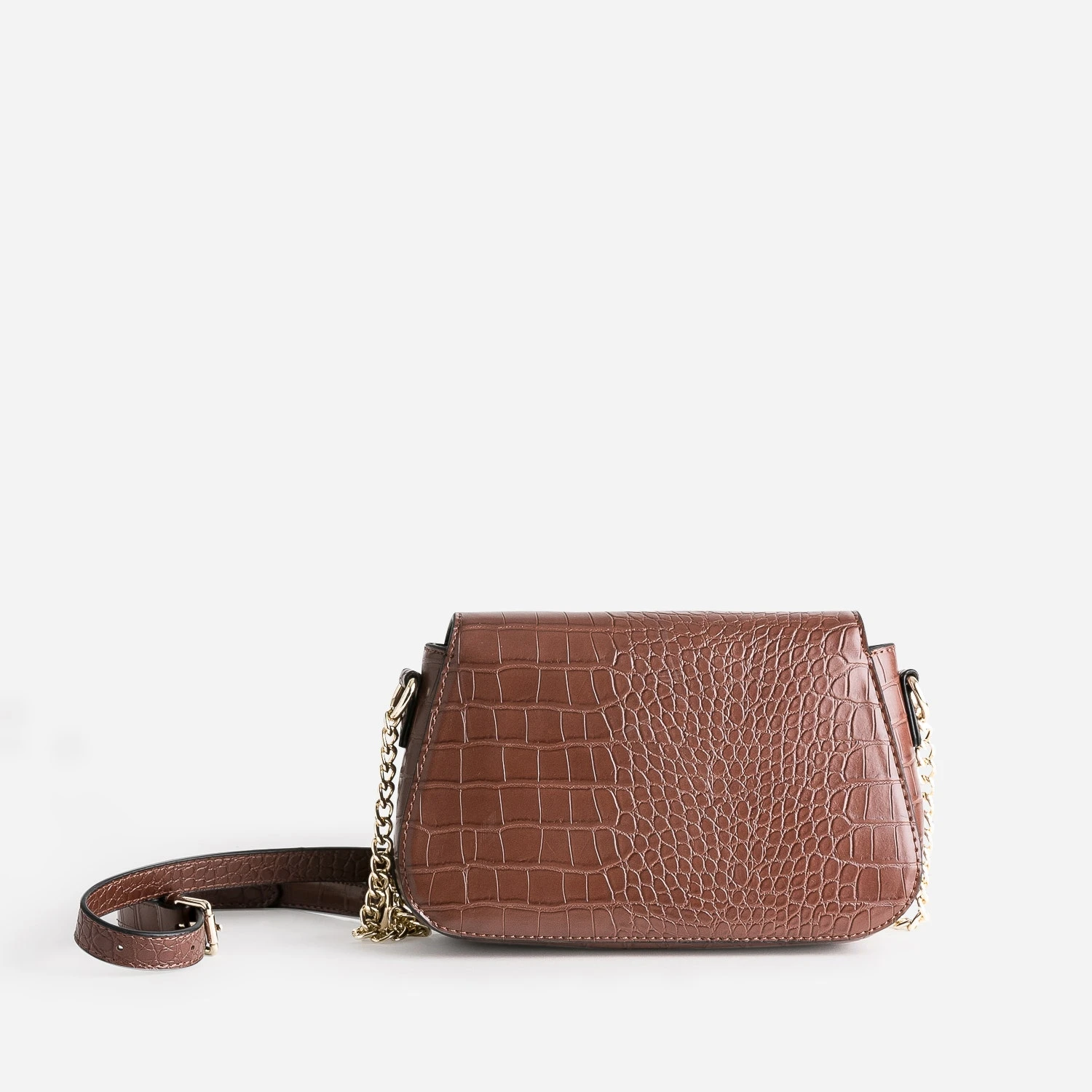 Sac Bandoulière Cognac Embossé Effet Croco 4 Sac Bandoulière Cognac Embossé Effet Croco – Image 2