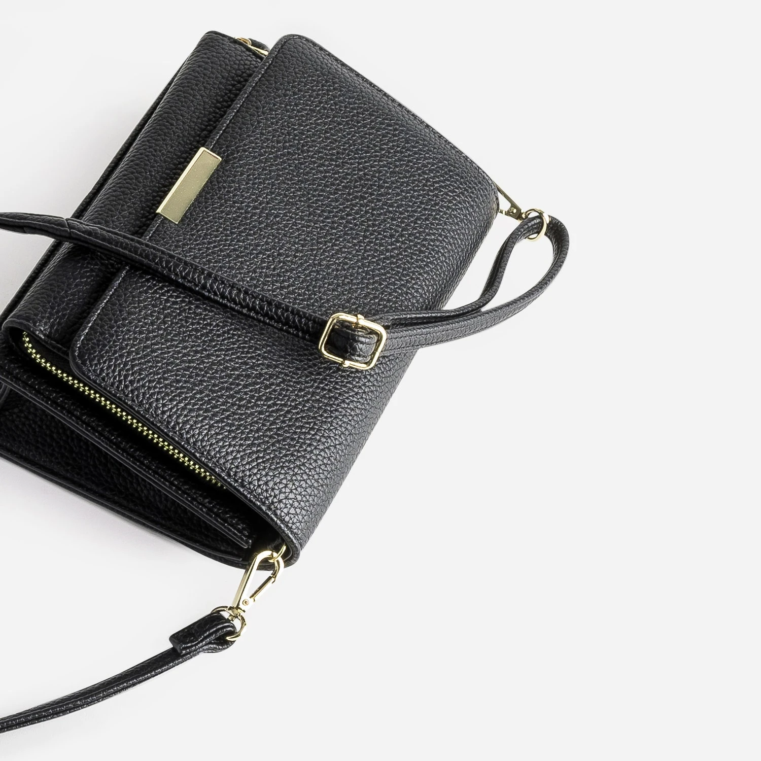 Sac à Main Noir Avec Portefeuille Intégré 6 Sac à Main Noir Avec Portefeuille Intégré – Image 4