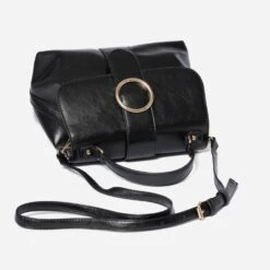 Sac à Main Noir Avec Boucle Ronde Métal -Caprices Chaussures Boutique WWWERM 10693840026 4