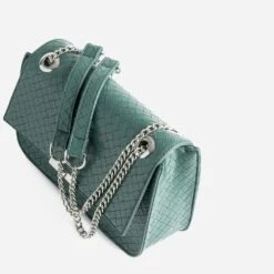 Sac Bandoulière émeraude Effet Tressé -Caprices Chaussures Boutique WWWERM 10693840032 3