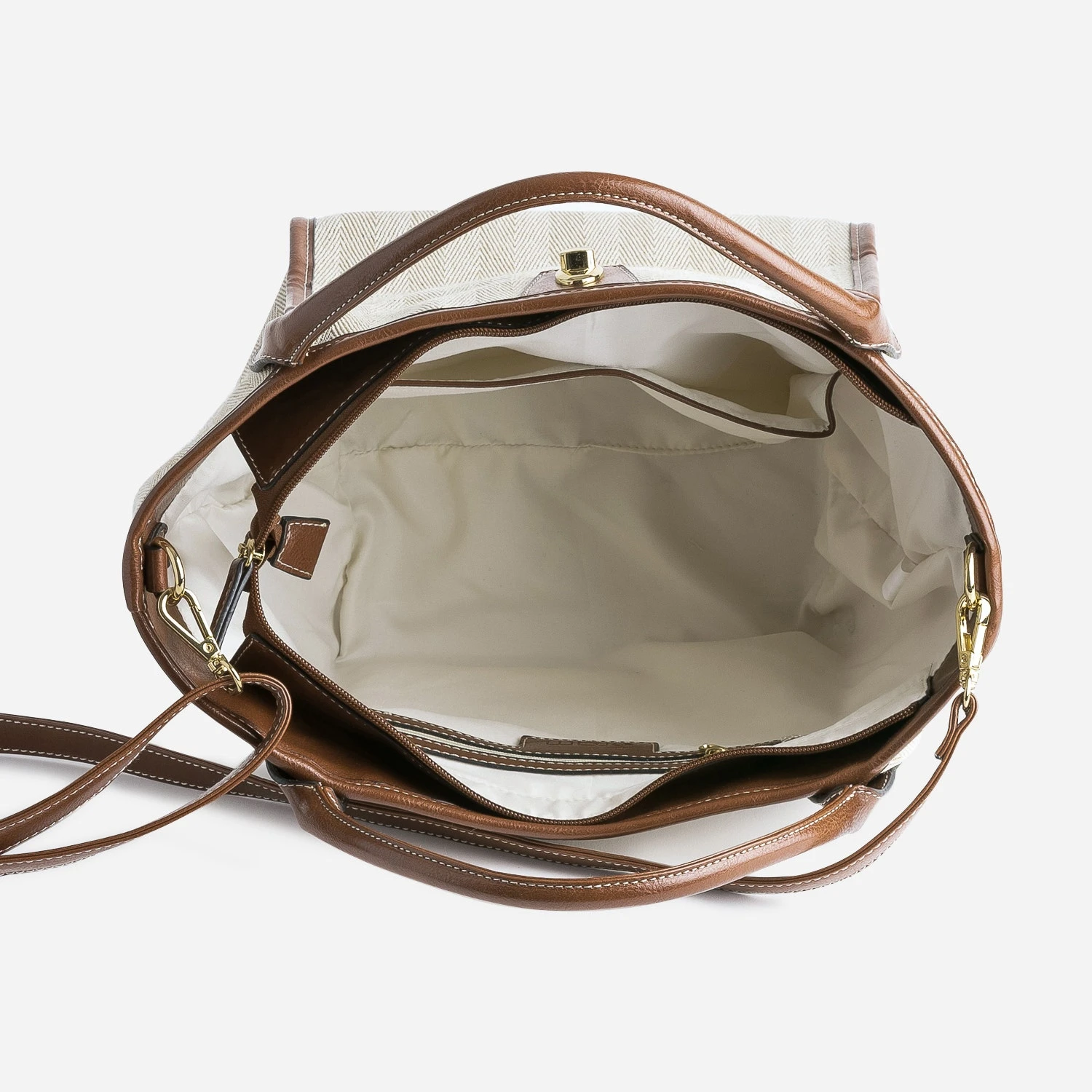 Sac à Main Beige Esprit Chevrons 7 Sac à Main Beige Esprit Chevrons – Image 5