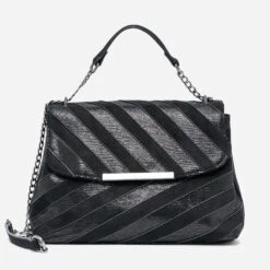 Sac à Main Noir Anse Métallique