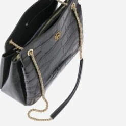 Sac à Main Noir Embossé Effet Croco -Caprices Chaussures Boutique WWWERM 10693841024 3