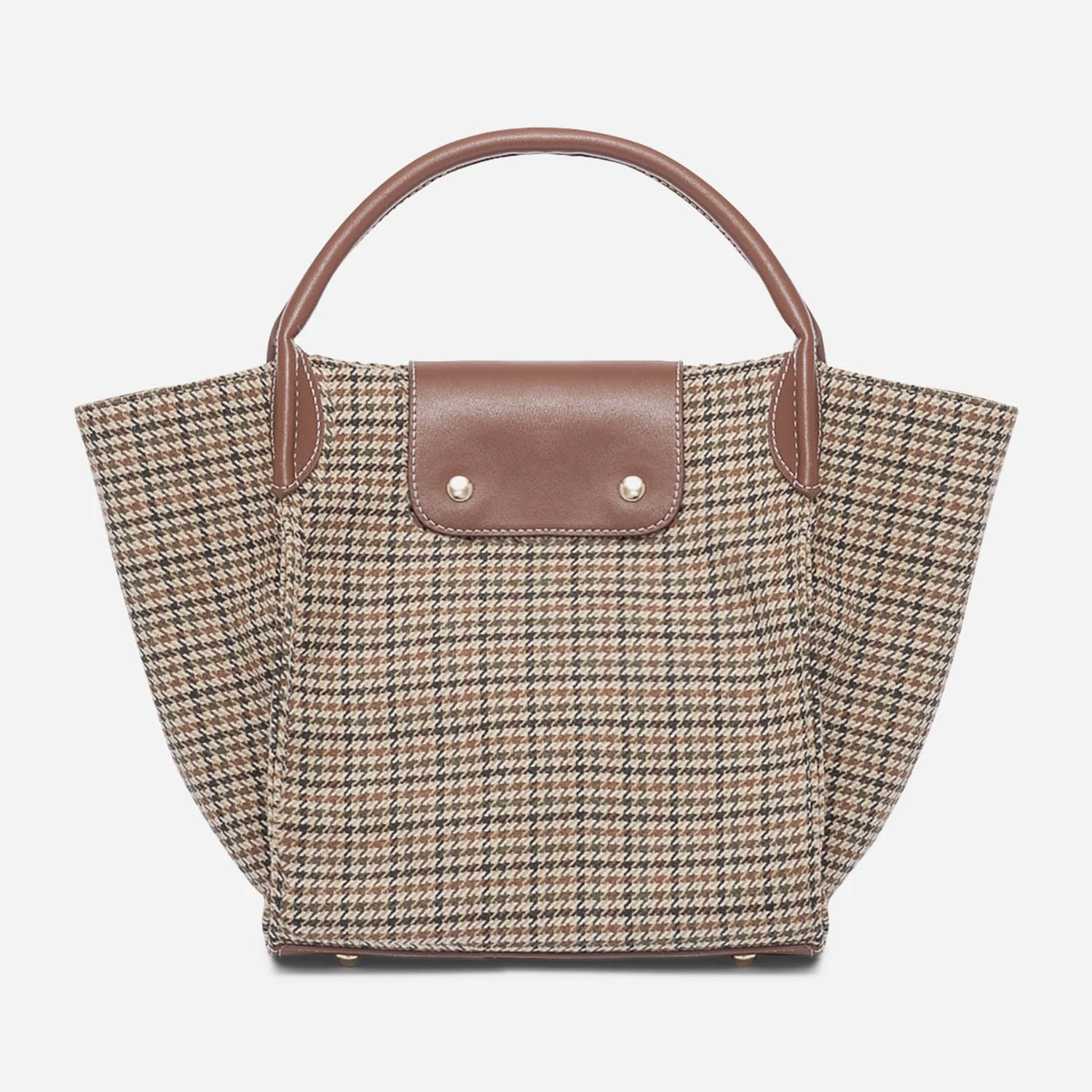 Sac à Main Marron à Motifs Pied-de-poule 3 Sac à Main Marron à Motifs Pied-de-poule