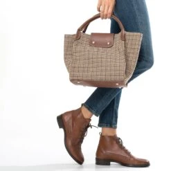 Sac à Main Marron à Motifs Pied-de-poule 9 Sac à Main Marron à Motifs Pied-de-poule -Caprices Chaussures Boutique WWWERM 10693841898 10