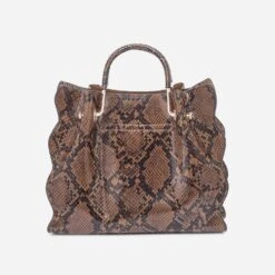 Sac à Main TEXTO Marron Effet Python