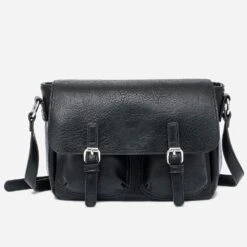 Sac Bandoulière Noir à Double Boucle