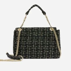 Sac à Main Noir Et Or à Carreaux Façon Tweed -Caprices Chaussures Boutique WWWERM 10693842039 1