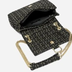 Sac à Main Noir Et Or à Carreaux Façon Tweed -Caprices Chaussures Boutique WWWERM 10693842039 3