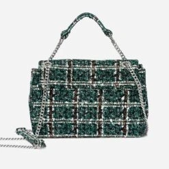 Sac à Main Vert à Carreaux Façon Tweed 8 Sac à Main Vert à Carreaux Façon Tweed -Caprices Chaussures Boutique WWWERM 10693842040 1