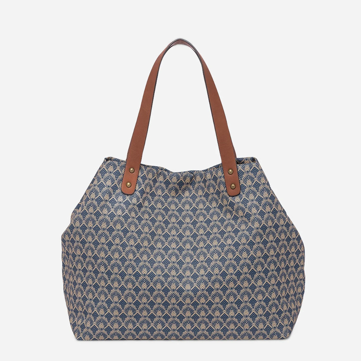 Sac Cabas Bleu à Imprimé Minimaliste 4 Sac Cabas Bleu à Imprimé Minimaliste – Image 2