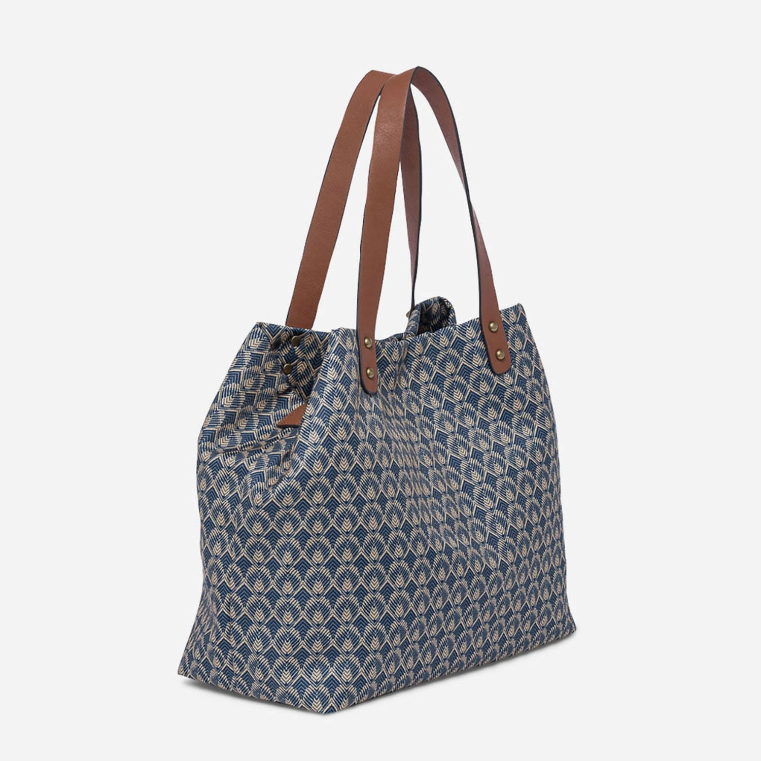 Sac Cabas Bleu à Imprimé Minimaliste 5 Sac Cabas Bleu à Imprimé Minimaliste – Image 3