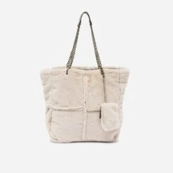Sac Cabas TEXTO Beige Imitation Fourrure