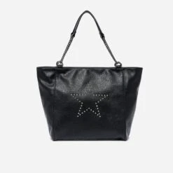 Sac Cabas TEXTO Noir à étoile Cloutée