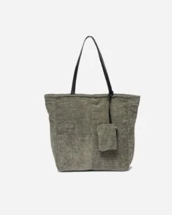 Sac Cabas Kaki En Velours Côtelé