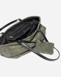 Sac Cabas Kaki En Velours Côtelé -Caprices Chaussures Boutique WWWERM 10693860040 3