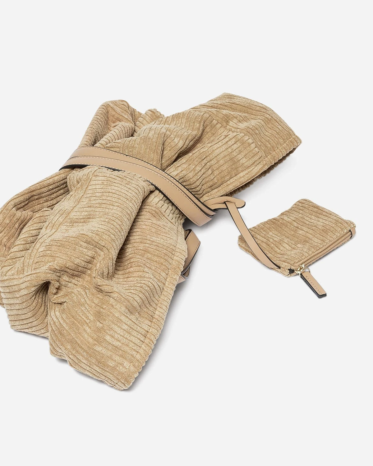 Sac Cabas Camel En Velours Côtelé 6 Sac Cabas Camel En Velours Côtelé – Image 4