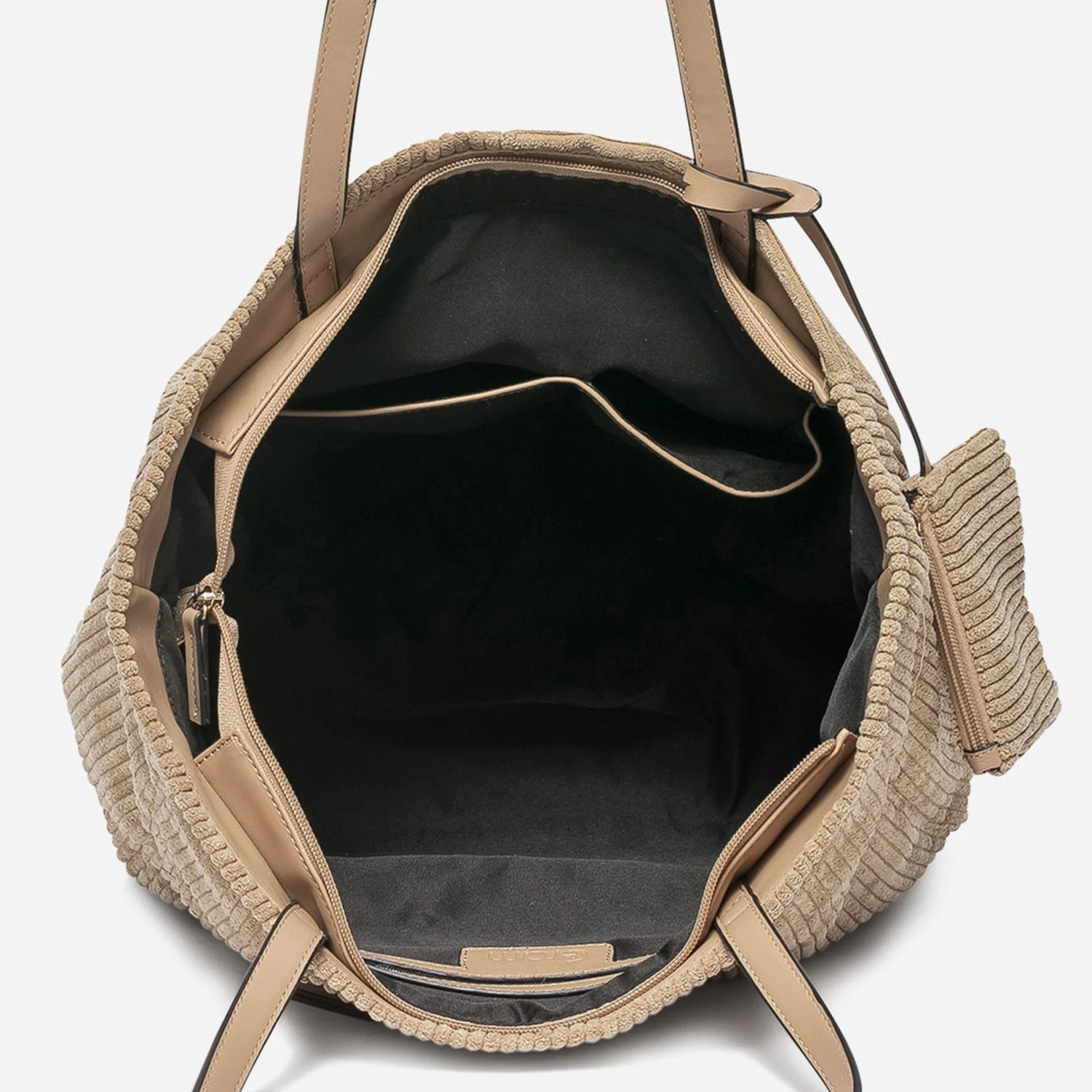 Sac Cabas Camel En Velours Côtelé 7 Sac Cabas Camel En Velours Côtelé – Image 5