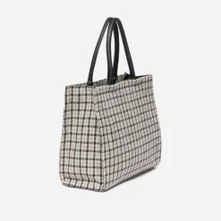 Sac Cabas TEXTO Beige, écru Et Noir à Carreaux -Caprices Chaussures Boutique WWWERM 10693860043 2