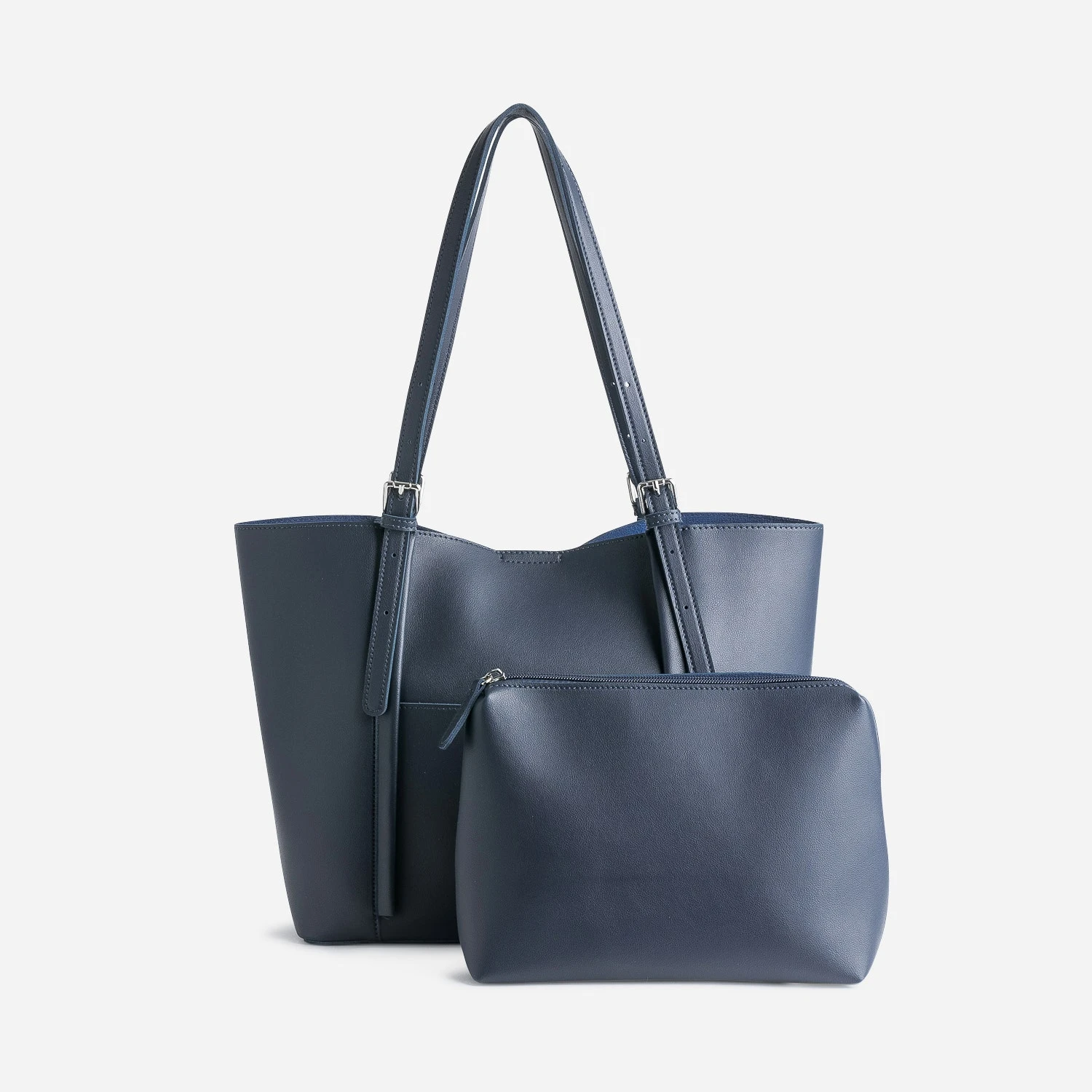 Sac Cabas Bleu Marine 2 En 1 Pochette Amovible 4 Sac Cabas Bleu Marine 2 En 1 Pochette Amovible – Image 2