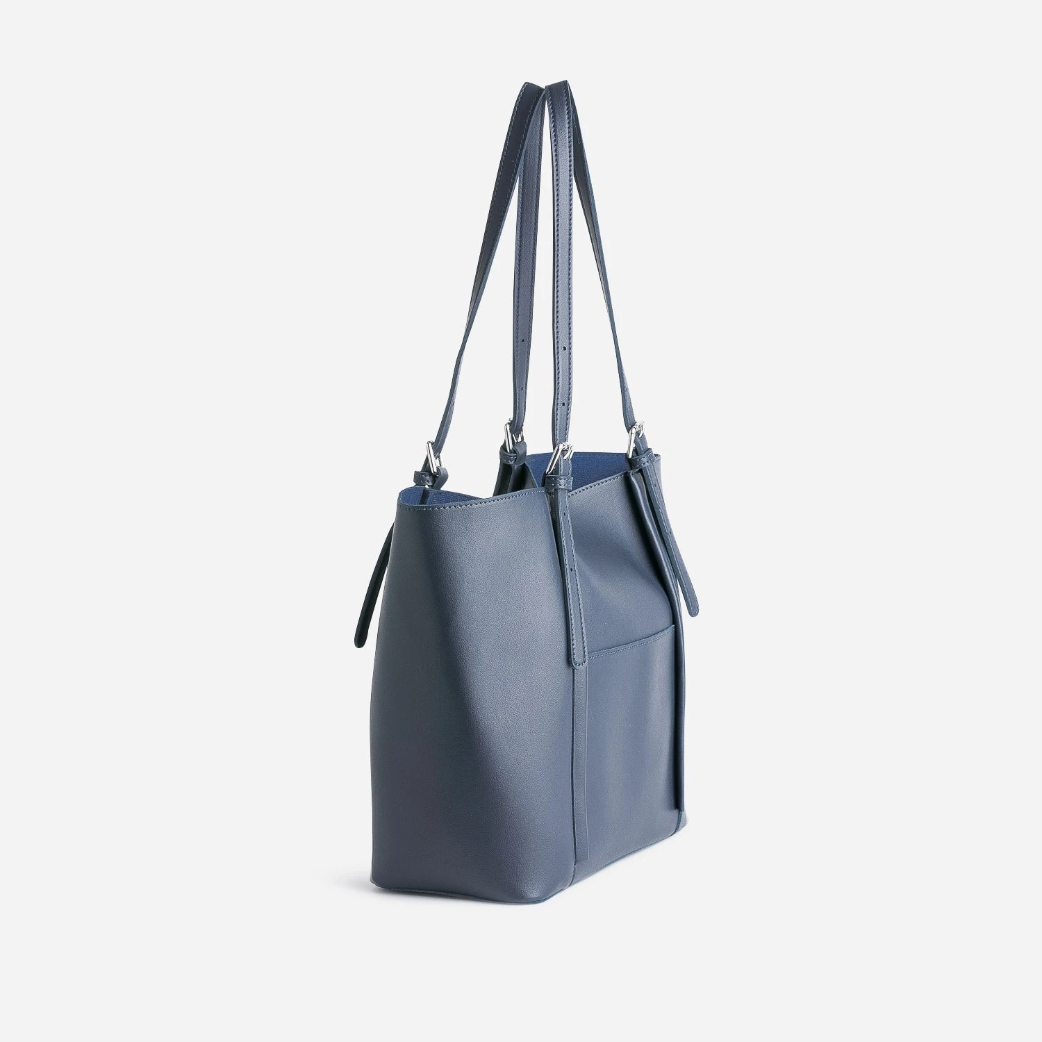 Sac Cabas Bleu Marine 2 En 1 Pochette Amovible 6 Sac Cabas Bleu Marine 2 En 1 Pochette Amovible – Image 4