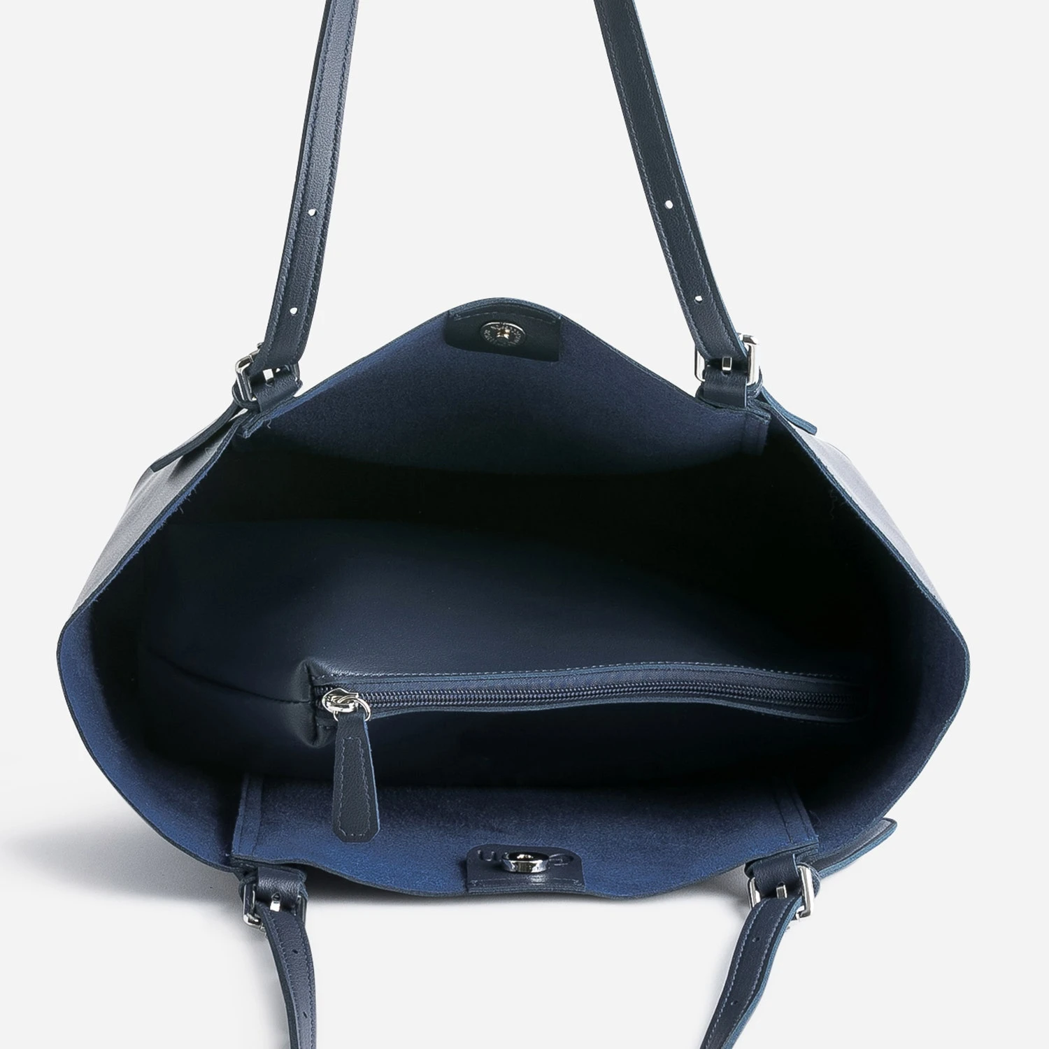 Sac Cabas Bleu Marine 2 En 1 Pochette Amovible 8 Sac Cabas Bleu Marine 2 En 1 Pochette Amovible – Image 6