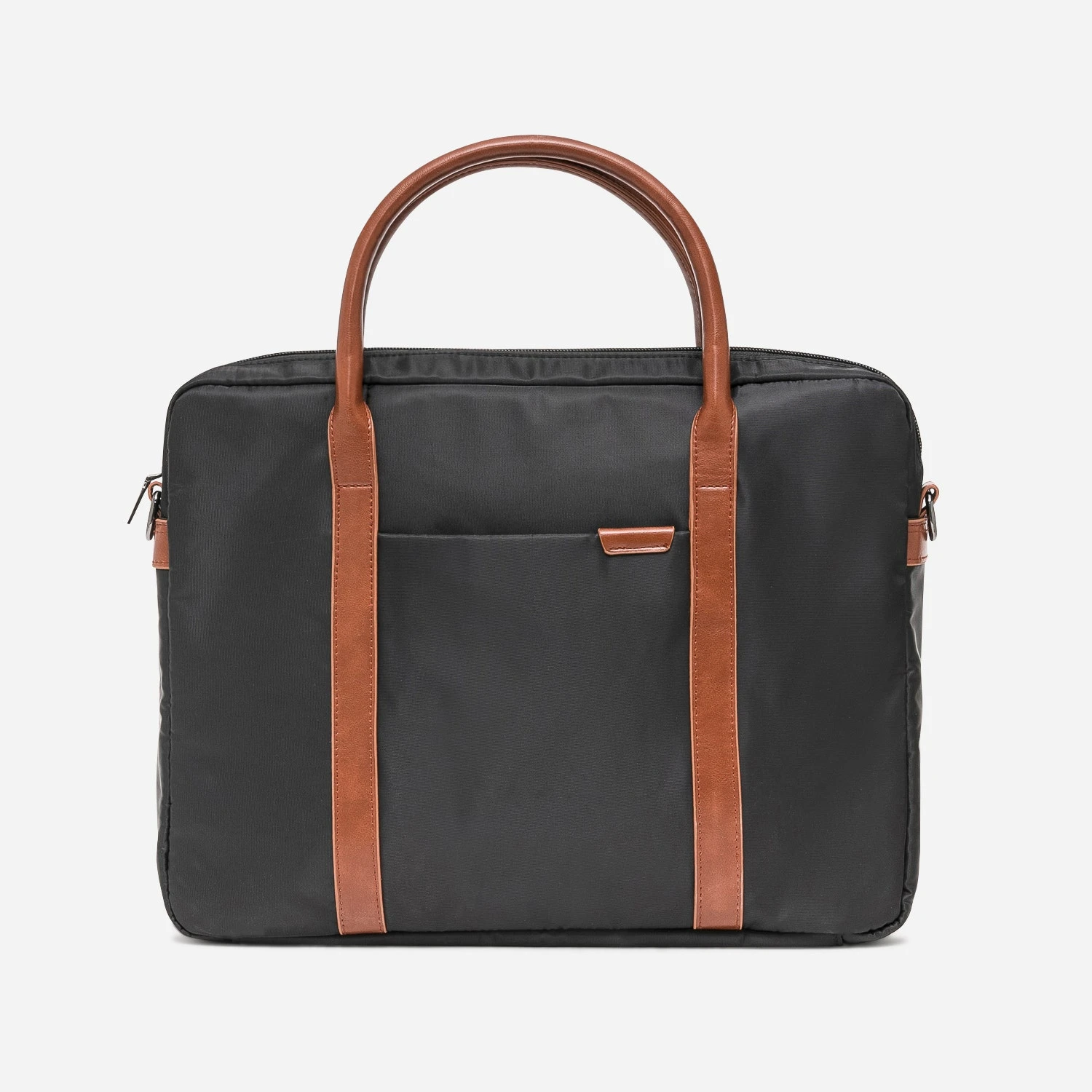 Sacoche Noire En Nylon Et Cognac 3 Sacoche Noire En Nylon Et Cognac