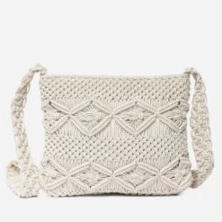 Sac Bandoulière TEXTO Beige En Macramé