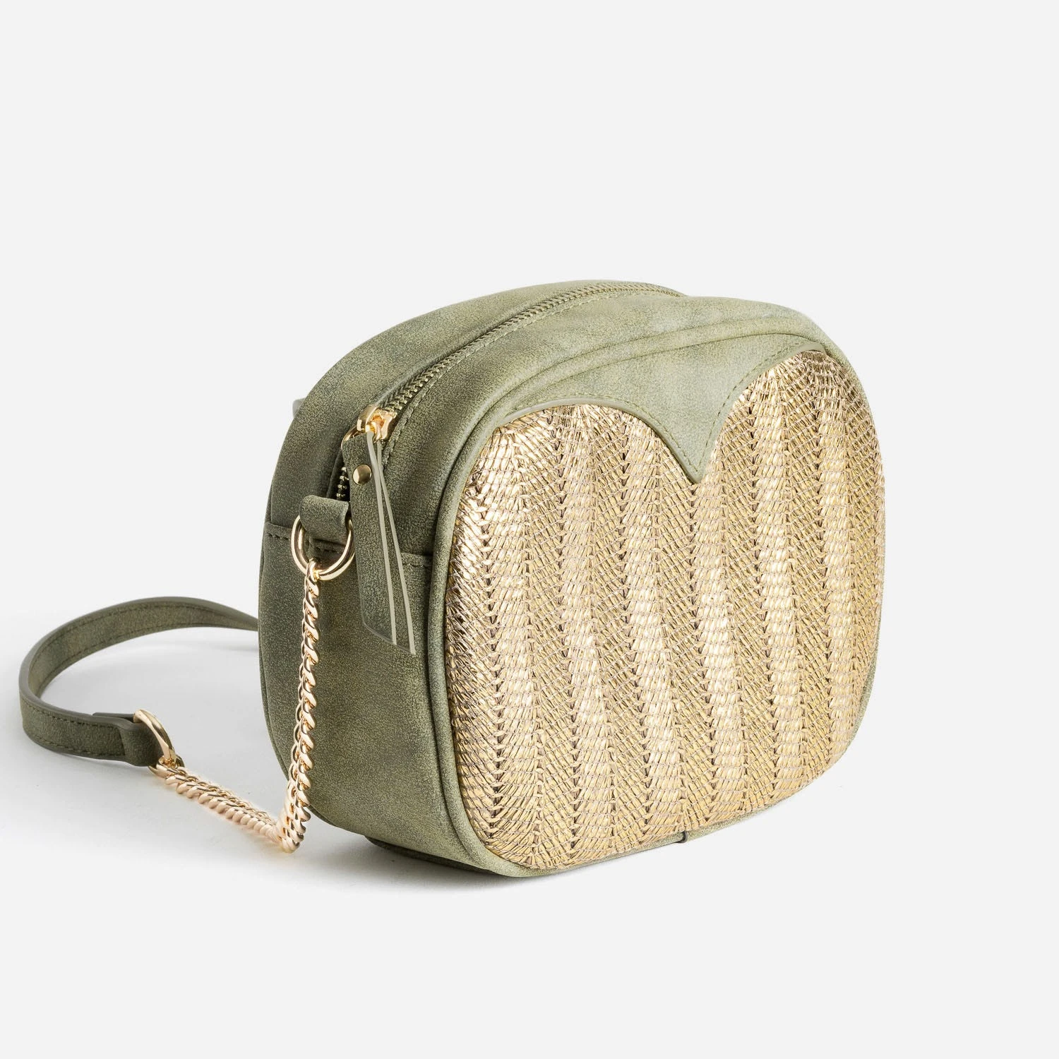 Sac Kaki à Découpes Dorées 5 Sac Kaki à Découpes Dorées – Image 3