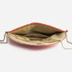 Sac Pochette Orange En Papier Tressé Et Clouté -Caprices Chaussures Boutique WWWERM 10699640032 4