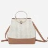 Sac à Mainbi Matière Camel Et Beige Effet Tressé -Caprices Chaussures Boutique WWWERM 10699650007 0