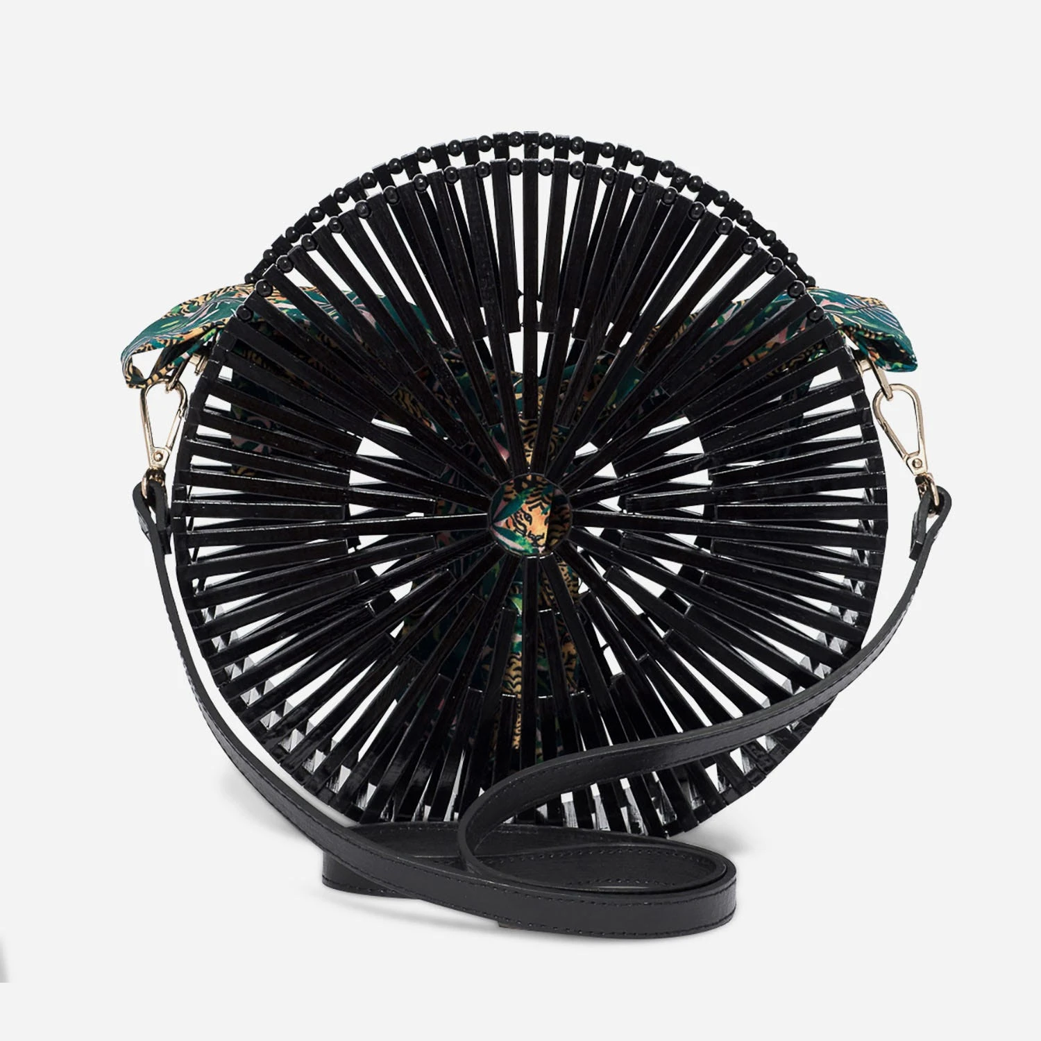 Sac à Main Rond Noir En Bois 5 Sac à Main Rond Noir En Bois – Image 3